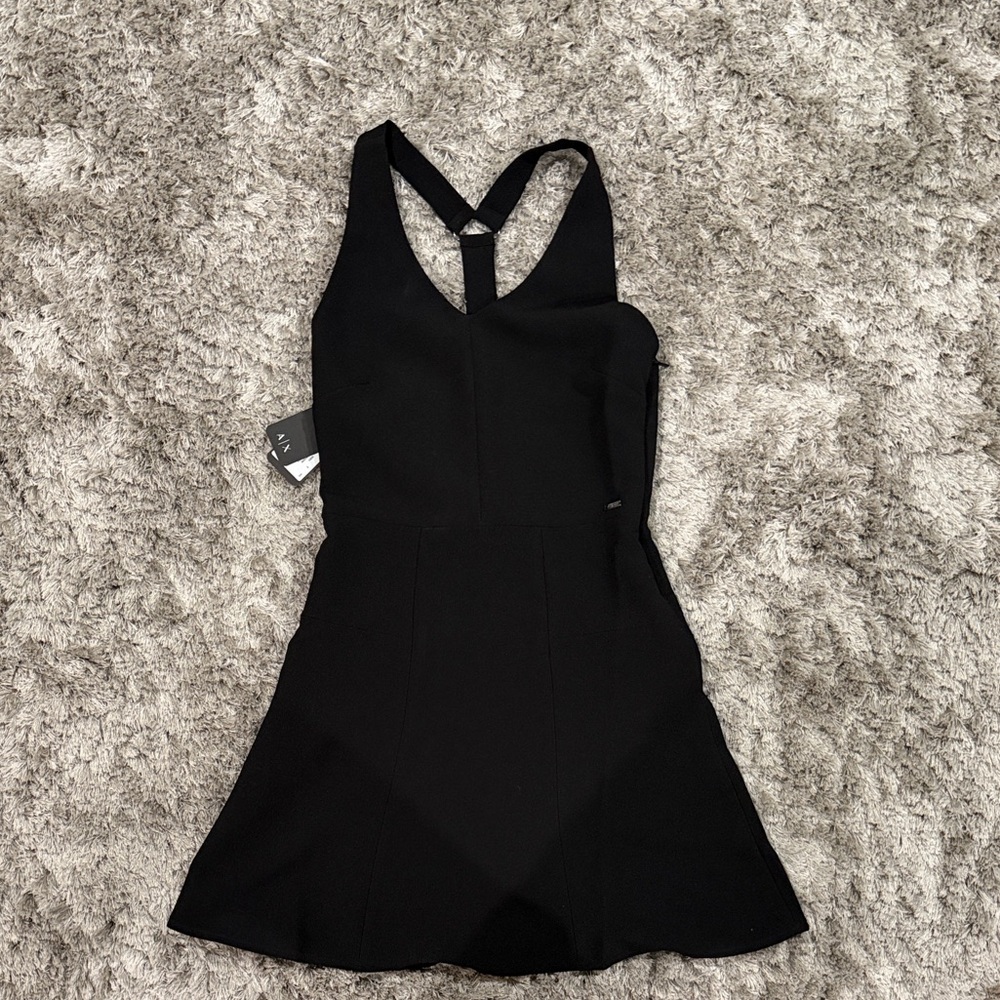 NWT Armani Exchange Black V‑Neck Sleeveless Women’s Dress